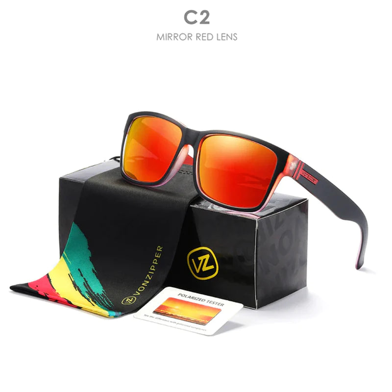 Brand VZ Vonzipper Polarized Sunglasses Men Square Frame Elmore Style Eyewear UV400 Sports Sun Glasses Fishing Hiking Driving
