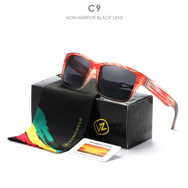 Brand VZ Vonzipper Polarized Sunglasses Men Square Frame Elmore Style Eyewear UV400 Sports Sun Glasses Fishing Hiking Driving