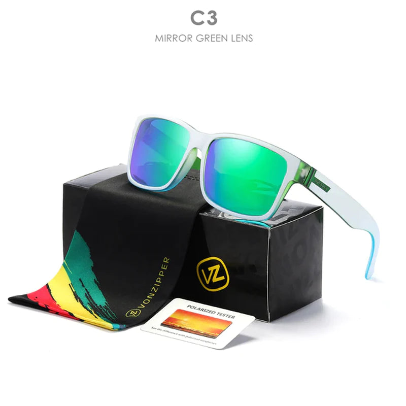 Brand VZ Vonzipper Polarized Sunglasses Men Square Frame Elmore Style Eyewear UV400 Sports Sun Glasses Fishing Hiking Driving
