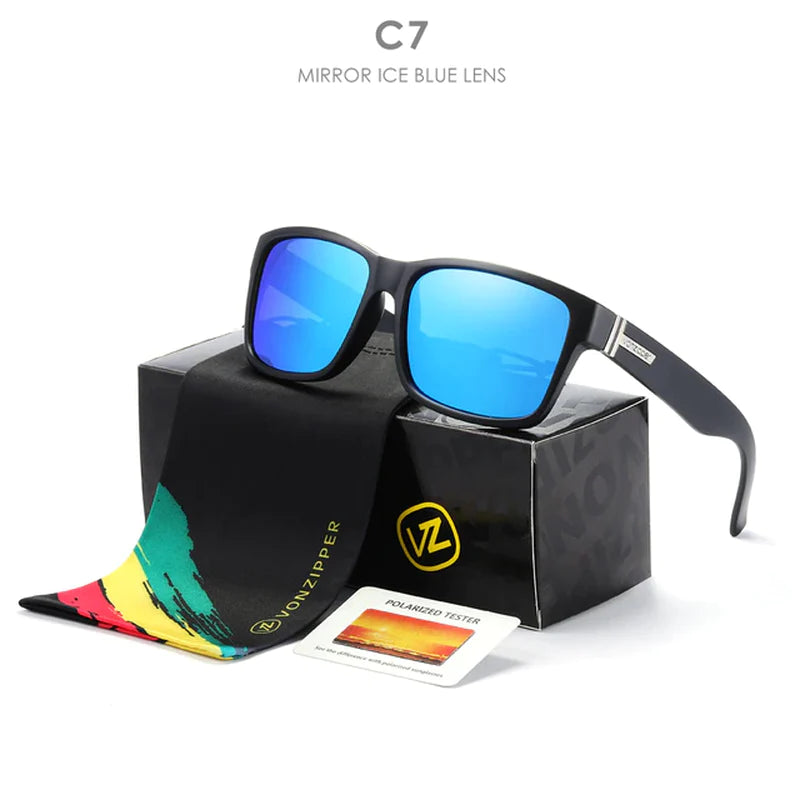 Brand VZ Vonzipper Polarized Sunglasses Men Square Frame Elmore Style Eyewear UV400 Sports Sun Glasses Fishing Hiking Driving
