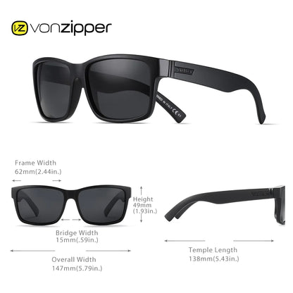 Brand VZ Vonzipper Polarized Sunglasses Men Square Frame Elmore Style Eyewear UV400 Sports Sun Glasses Fishing Hiking Driving