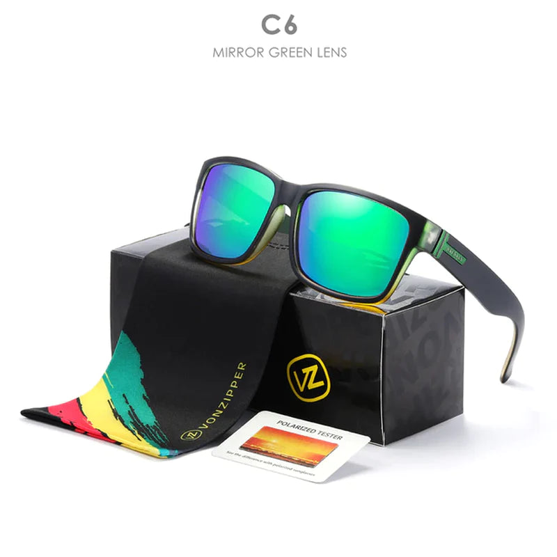 Brand VZ Vonzipper Polarized Sunglasses Men Square Frame Elmore Style Eyewear UV400 Sports Sun Glasses Fishing Hiking Driving