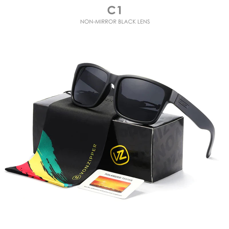 Brand VZ Vonzipper Polarized Sunglasses Men Square Frame Elmore Style Eyewear UV400 Sports Sun Glasses Fishing Hiking Driving