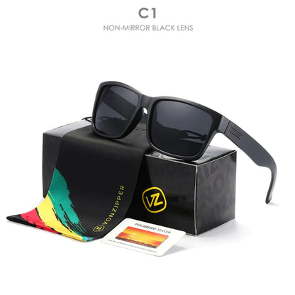 Brand VZ Vonzipper Polarized Sunglasses Men Square Frame Elmore Style Eyewear UV400 Sports Sun Glasses Fishing Hiking Driving