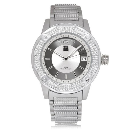 Adult Male Analog Watch with Silver Tone Bracelet and round Dial (FG160032)